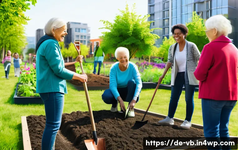 기후 난민 대책을 위한 시민참여 방안 - **Prompt 1: Community Greening Initiative**
"A vibrant, wide-angle shot of a diverse group of pe...