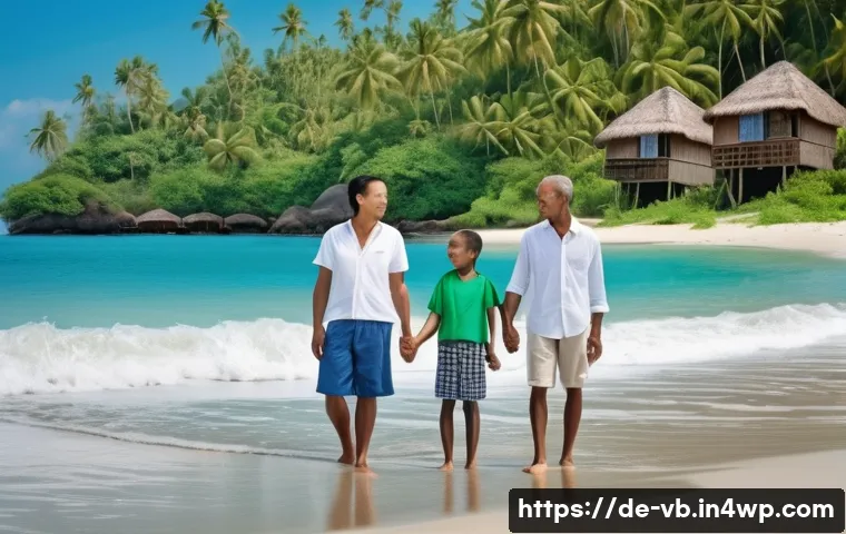 기후 난민과 인권 보호 - **Prompt:** A family of four – a mother, father, and two children (a boy of about 8 and a girl of ab...