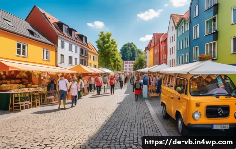 기후 난민과 안전 문제 - A vibrant urban neighborhood in a German city with diverse residents engaging in a multicultural str...